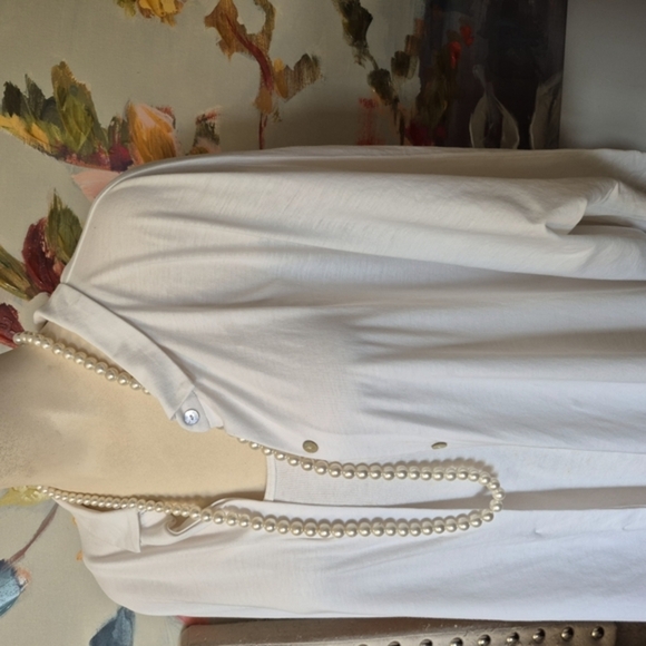 Eileen Fisher Cream Textured Fabric - Picture 3 of 10